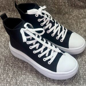Black and White High-Top Sneakers